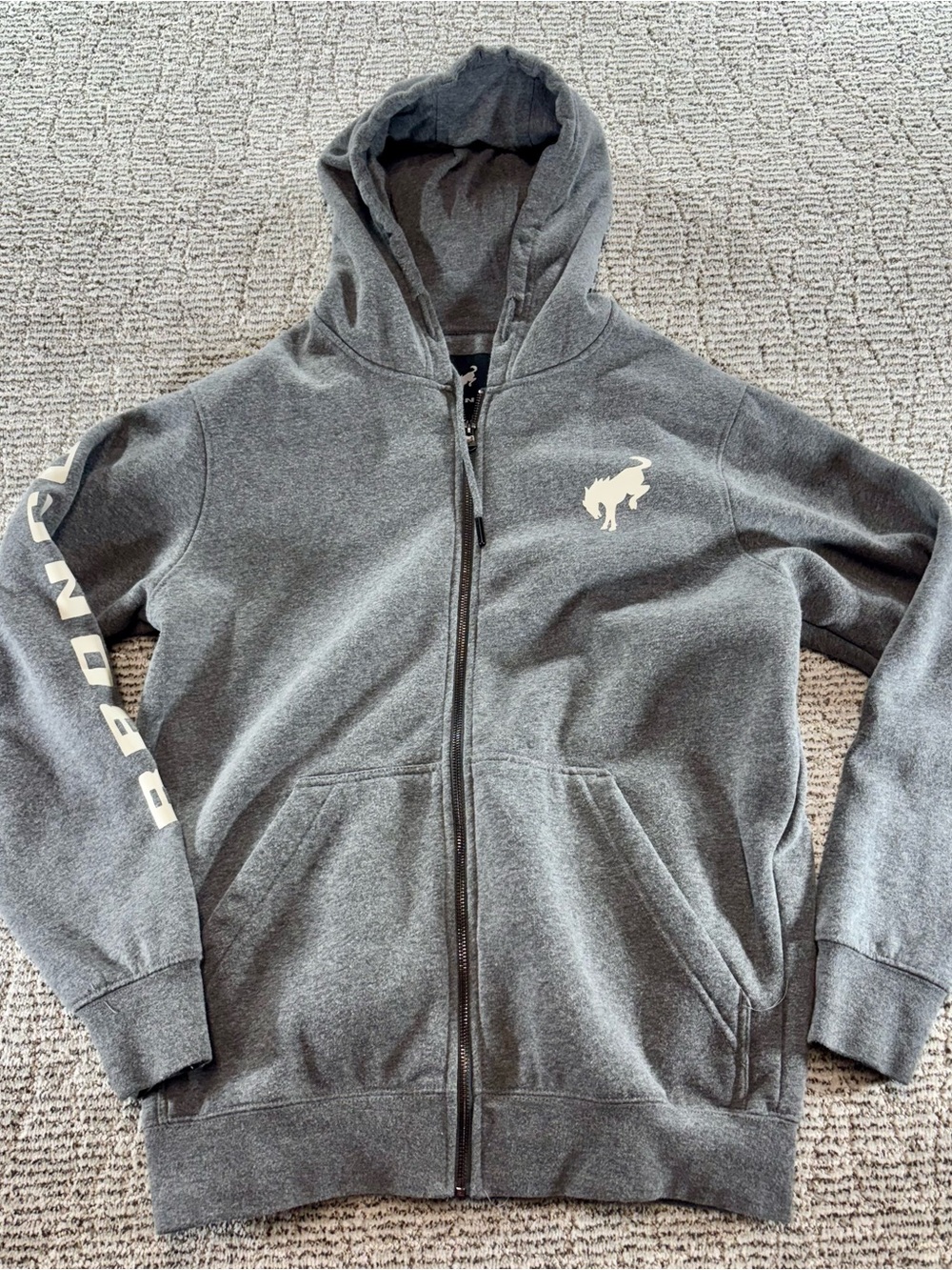 Ford Bronco Men's Medium Gray Fleece Full Zip Hoodie
